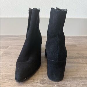 Stuart Weitzman Black Suede Ankle Booties